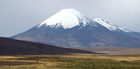 Nevados Payachatas - Volcanoes Parinacota and Pomerape surrounded by wetlands and one of the highest lakes in the world - lake Chungara, Nevados Payachatas, Lauca National Park, Altiplano, Chile
