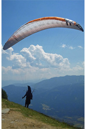 Emberger Alm :: Emberger Alm paragliding takeoff above Greifenburg, Drau valley, Carinthia, High Tauern Alps, Austria