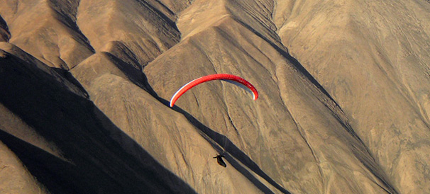 Paragliding Cerro Toro north of Iquique, Tiliviche, Chile