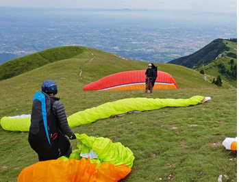 Bassano paragliding. Panetone - the highest of the grassy takeoffs in Bassano flying area.