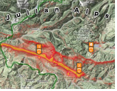 Zonas de vuelo de parapente y despegues en los Alpes Julianos, Eslovenia