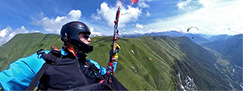 Green slopes of Stol :: Jarek Wieczorek flying the Stol range, Soca Valley, Julian Alps, Slovenia